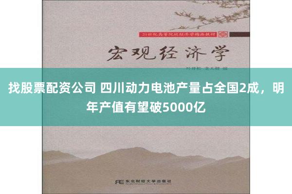 找股票配资公司 四川动力电池产量占全国2成，明年产值有望破5000亿