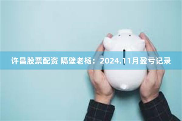 许昌股票配资 隔壁老杨：2024.11月盈亏记录