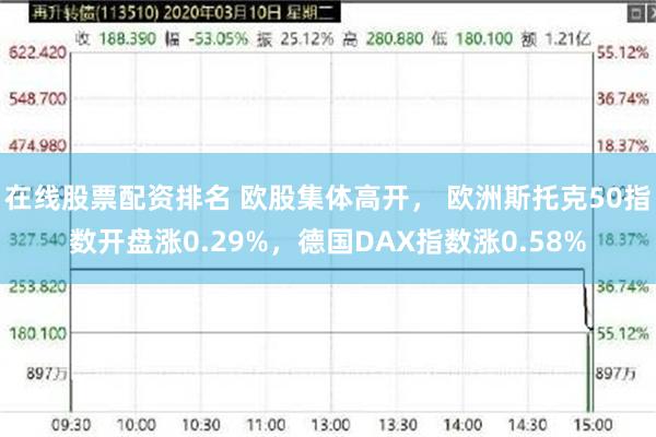 在线股票配资排名 欧股集体高开， 欧洲斯托克50指数开盘涨0.29%，德国DAX指数涨0.58%