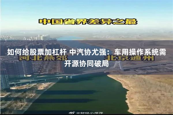 如何给股票加杠杆 中汽协尤强：车用操作系统需开源协同破局