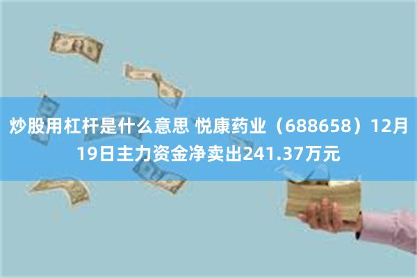 炒股用杠杆是什么意思 悦康药业（688658）12月19日主力资金净卖出241.37万元